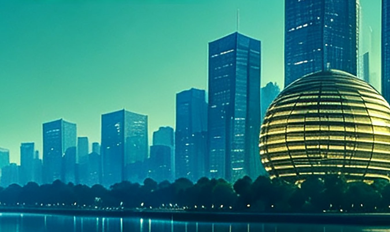 Modern skyline of Qianjiang New Town